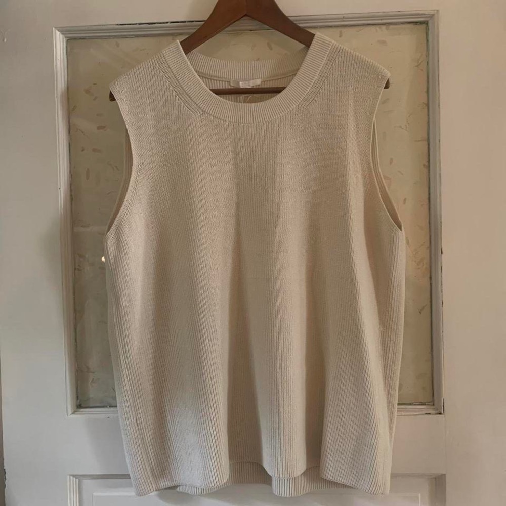 COS Cream Sleeveless Knit Sweater Vest